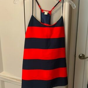 Red and navy silk tank